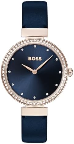 BOSS Analog Quarzuhr für Damen Kollektion Celebration mit Blaues ...
