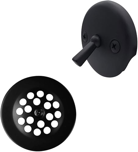 Westbrass R92-62 - Juego de molduras para bañera de palanca de viaje de 3-1/8 pulgadas con placa frontal de desbordamiento de 2 agujeros, negro mate
