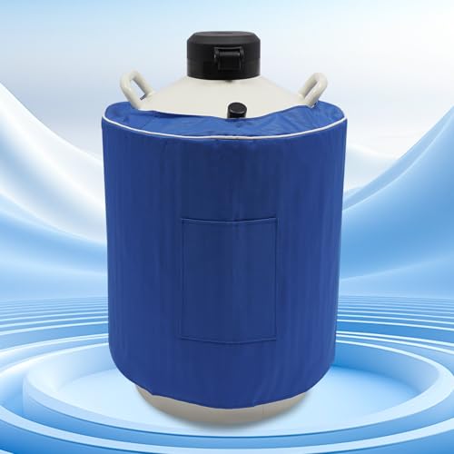 Liquid Nitrogen Container, 30L Aluminum Alloy Liquid Nitrogen Tank Cryogenic Container w/Protective Sleeve, Nitrogen Cryogenic Container for Farm Research Restaurant Industries