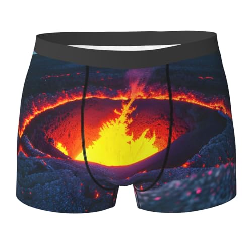 Kilauea Volcano print Mens Underwear Boxers for Men Performance Mens Boxer Briefs Ultra Soft Stretch Comfort Flex Fit