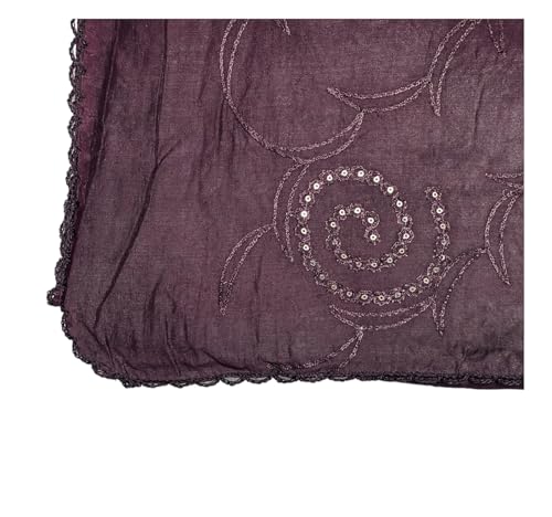 Image of LKC WOMEN'S SEQUENCE EMBROIDERED SELFDESIGN SOFT COTTON CHANDERI DUPATTA