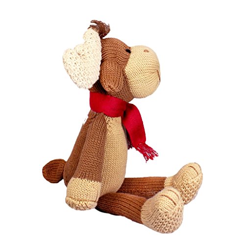Zubels Baby Hand-Knit Marley The Moose Doll, All-Natural Fibers, Eco-Friendly, 14-Inch Plush #TOP2