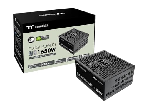 Image of Thermaltake Toughpower i1650W; ATX 3.1; 4X Native PCIe 5.1 12V-2x6; Dual-Color H++ Connectors; 100% Japanese Capacitors; Multi /Single Rail Switching; Digital; 80 Plus Titanium; PS-TPI-1650FNFDTU-1