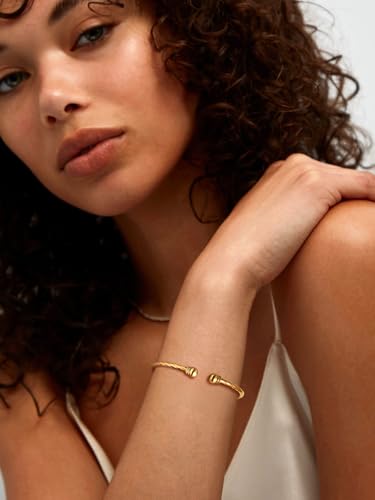 U7 Unisex Simple Cuff Bracelet 18K Real Gold Platinum Plated Fine Bracelets Fashion Jewelry Open Bangle Cuff Bracelets, Twisted or Heart Style2