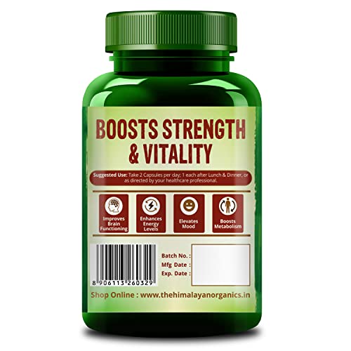 HIMALAYAN ORGANICS Korean Red Ginseng 1000 Mg/Serve 100 Veg Capsules & Plant Based Liver Support Supplement Veg Capsules, Natural, 60 count