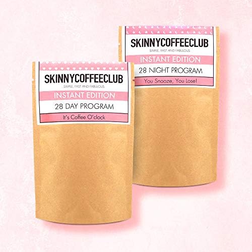 Skinny Coffee Club Instant Coffee Day and Night Weight Management Program | Include 1 Original and 1 Night Edition (Decaf) | Simple, Fast and Fabulous | Specifically Formulated | Made in The UK
