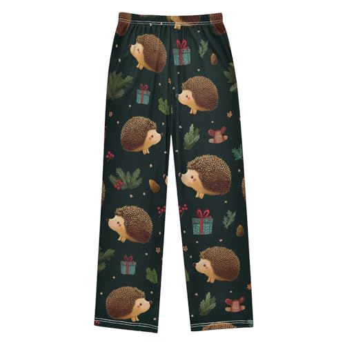 ZZXXB Hedgehog Pine Branch Boys Long Pants Soft Trousers Elastic Waist Kids Lounge Bottoms with Pockets S-XL2