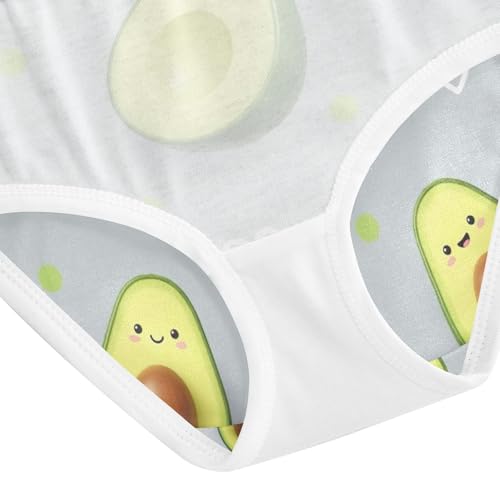 Cute Cartoon Avocado Faces Toddler Girl Underwear, Girls Underwear Cotton, 2T–8 Years4