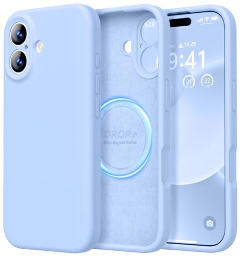 Image of LOVE 3000 Designed for iPhone 17 Case, Premium Silicone [Compatible with Magsafe][Soft Anti-Scratch Microfiber Lining] Shockproof Protective Phone Case for Men Women 6.3 inch, Light Blue
