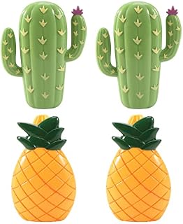 YEHEI 4 Pcs Beach Towel Clips Plastic Large Beach Towels Clips for Beach Clothes Lines Pineapple Cactus Decorative Travel Clip, Yellow, XL, zlj123
