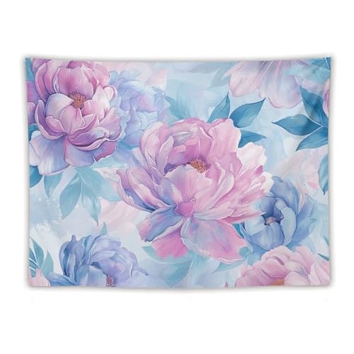 Tapisseries pour décoration de salon motif pivoine poétique 152x203cm