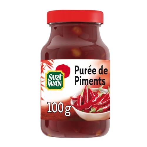 Purée de piments SUZI WAN condiment asiatique piquant naturel en pot 100g lot de 4