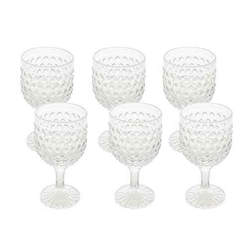 Conjunto 6 Taças para Vinho de Vidro Bubble Lyor Transparente 260Ml