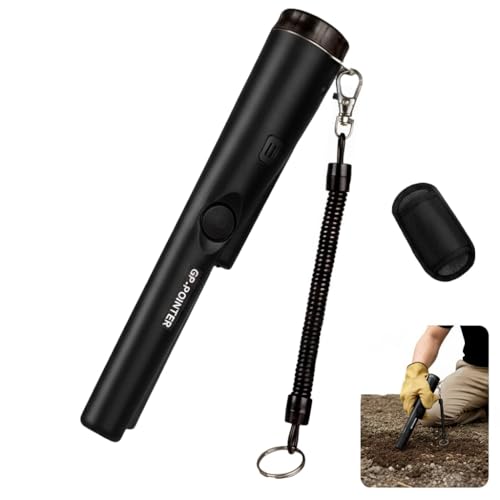 APEXORIGIN Metal Detector Pinpointer, Waterproof Handheld Pin Pointer Wand with 360° Detection, High Sensitivity Gold & Coin Finder Tool with Belt Holster for Treasure Hunting (Black)