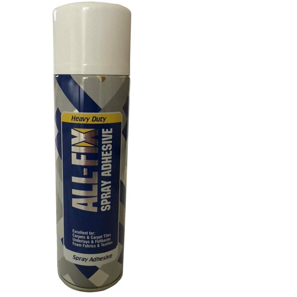 12 x All Fix Adhesive 500ml Can of Carpet Spray Glue Heavy Duty Spray, DIY Craft Upholstery Contact