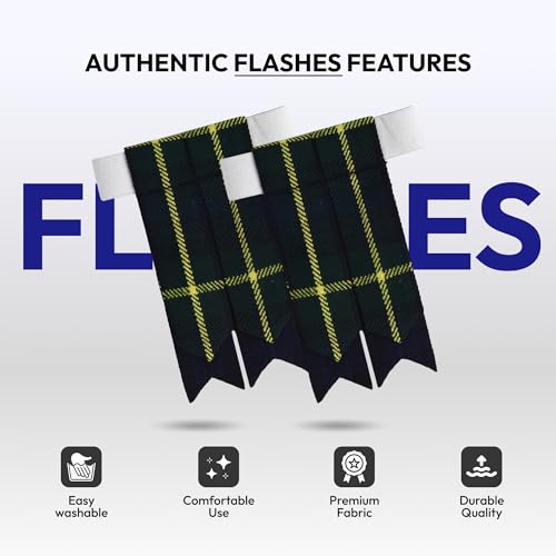 Image of Scottish Tartan Kilt Flashes with Elastic Adjusters