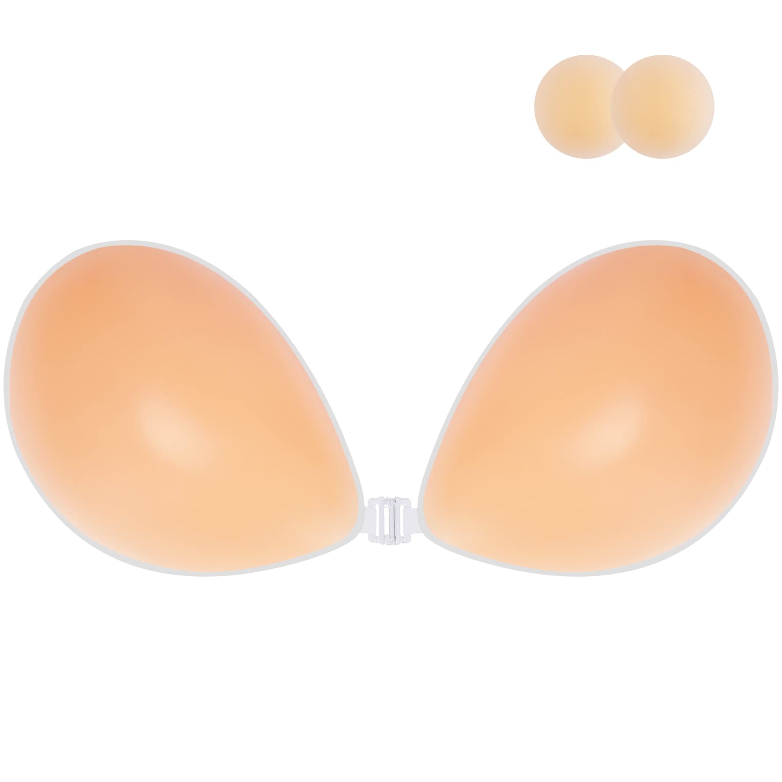 niidor adhesive bra strapless sticky invisible push up silicone bra for backless dress with nipple covers nude