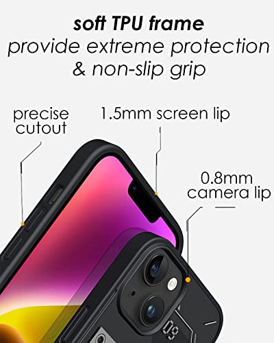 Aulumu A15 For Magnetic Iphone 14/ Iphone 13 Case, [Compatible With Magsafe] Hard Shell & Soft Wraparound, Translucent Matte Back Cover, Soft Tpu Frame, 6.1 Inch, Black #TOP1