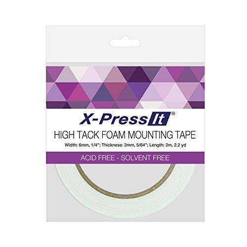 X-Press It FTH6 Ruban adhésif en mousse haute adhérence, 0,6 cm x 2,2 m