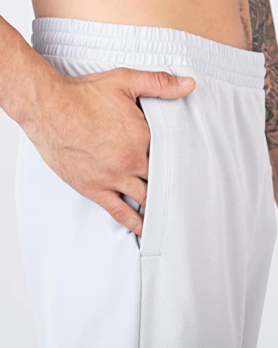 Apana Mens Track Pant Mixed Media Woven Yoga Training Jogger Sweatpants With Pockets (Skylight, Large) #TOP4