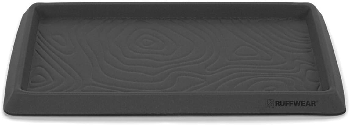 Ruffwear, Basecamp Dog Food Mat, 20.5"x12.5" Waterproof Silicone Mat with Raised Edges Prevents Spills, Non-Slip Dog Bowl Placemat for Food & Water, Easy-to-Clean for Messy Drinkers, ​​Basalt Gray