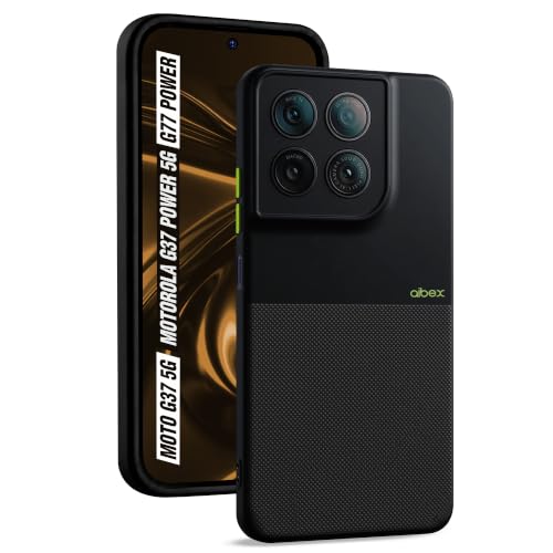 Image of AIBEX Premium Back Cover Case Compatible for Motorola G77 Power 5G / Motorola G37 5G / Motorola G37 Power 5G|Scratch & Drop Tested Shockproof Matte Texture Case with Soft Microfibre Lining - Black
