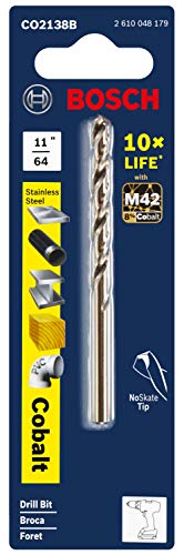 Image of BOSCH CO2138B 11 /64 in. x 3-1 /4 in. Cobalt M42 Drill Bit (Pack of 2)
