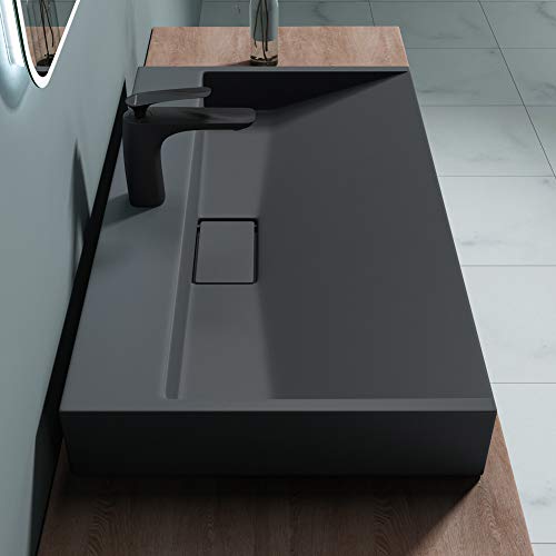 doporro-Lavabo-sobre-encimera-Antracita-Mate-de-diseno-Colossum19-de-70-cm-de-Ancho-Incluye-valvula-de-desague