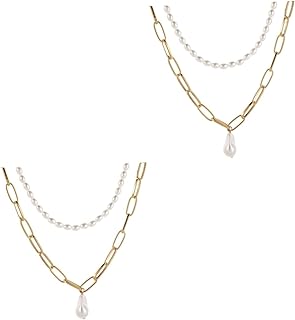 KESYOO 2sets Pendant Necklace Retro Alloy Clavicle Chain for Women Lightweight Jewelry Accessory for Work