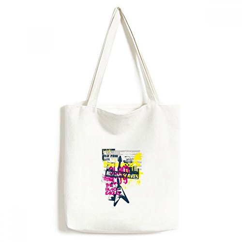 Sac lavable motif guitare imprimé multicolor durable format 33 * 40cm