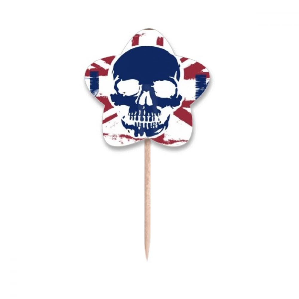 Picks cure-dents squelette humain Union Jack étoile pique apéro original et rock