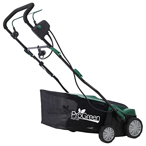 16 Inch Dethatcher Corded Electric Scarifier, 2 in 1 Walk Behind Scarifier, Garden Scarifier, 15 Amp Electric Lawn Dethatcher, Removable Collection Bag Extra Large 58QT - Thumbnail 7