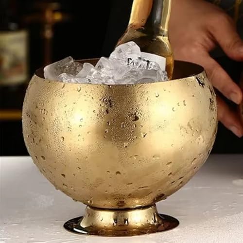 Cubo de hielo de acero inoxidable con base para botellas de champán 8