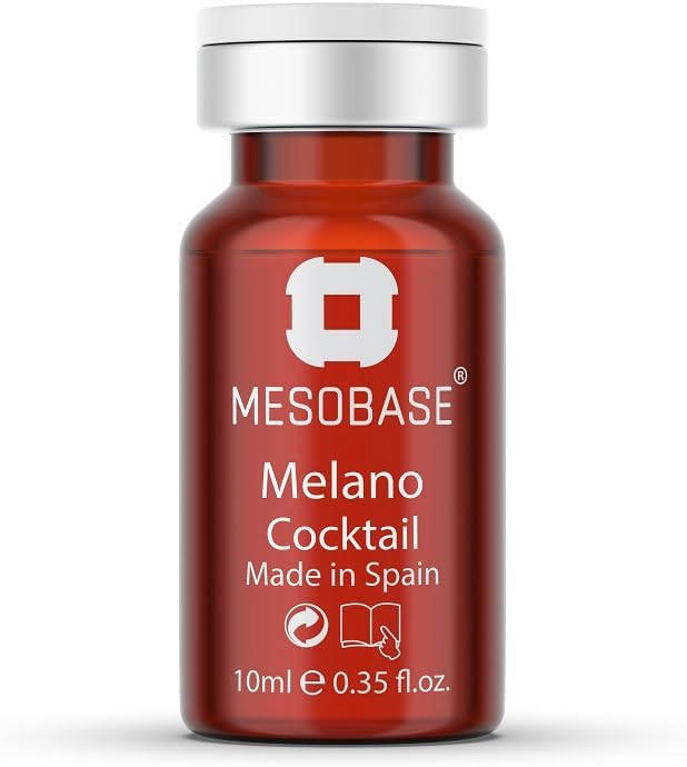Mesotherapy Melano Cocktail MesoBase Professional Serum Skin whitening Anti wrinkle,anti-aging, improve pigmentation effects,improve acne scars, Spanish,improve of photodamaged skin (1 pack 10 ml)