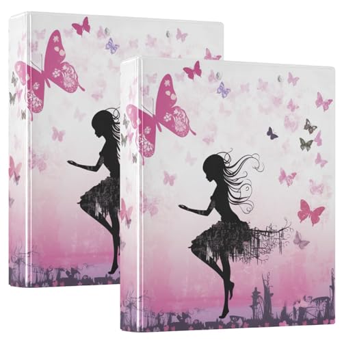 Classeur de bureau Butterfly Girl 3,8 cm idéal pour ranger vos cours