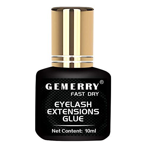 Preisvergleich Produktbild 10ml Wimpernkleber für Wimpernverlängerung 1-2 Sek. Trocknungszeit Schwarz Starke Eyelash Extension Glue von GEMERRY (glue-10ml)