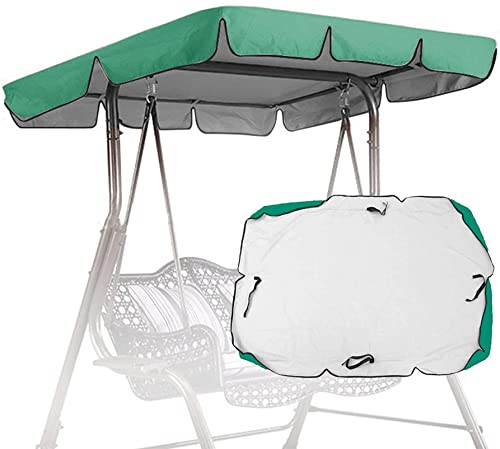 Toldo de repuesto para columpio Hollywood impermeable y resistente a los rayos UV, tela 210D, para exteriores, jardín, patio, banco, techo, color verde, B, 249 x 185 x 18 cm