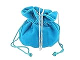 Dimensions : 25 x 17 x 15 cm LONI Fantasy Sac à bandoulière en daim avec cordon de serrage, turquoise (Turquoise) - Fantasy Velvet-Turquoise