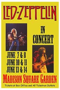 Migsrater Poster Led Zeppelin da concerto 30 x 40 cm Bar, hotel, ufficio, camera da letto, giardino, decorazione artistica.