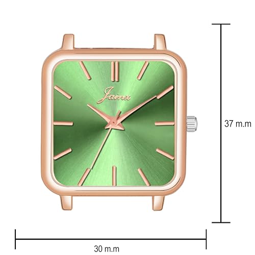 Image of jainx Square Dial Rose Gold Mesh Chain Analog Wrist Watch for Women (Rose Gold /Brown /Black /Silver /Green Color Dial)
