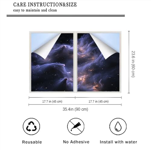 Vinilo Decorativo para Ventana Nebulosas Fantásticas 2 Pzas miniatura 2