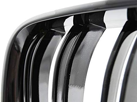 Front Grill Compatible with BMW 5 Series F10 F11 Saloon Touring 2010 2011 2012 2013 2014 RS-123 Front Central Sport GrillReplacement Kidney Grille Grill Glossy Black Sport Look