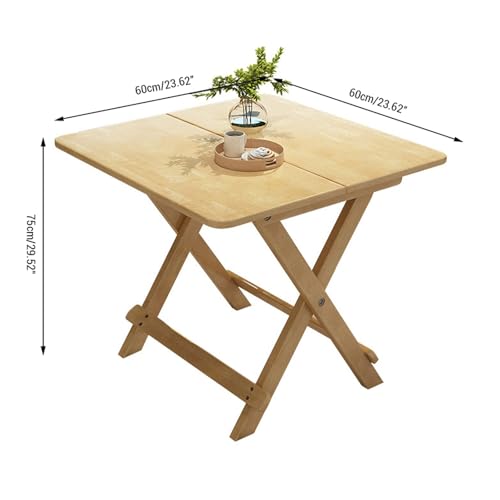 Table pliante en bois massif portable carrée blanche 60x60cm