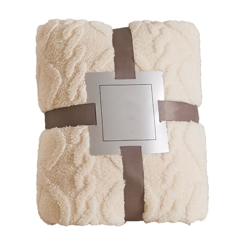 ETUCYNG Manta de franela de 45 x 65 cm, manta reversible suave y cálida, manta de color sólido de 300 g, forro polar coral Jacq-uard grueso, beige, gris y azul, rubí, para sofá, colcha, viajes