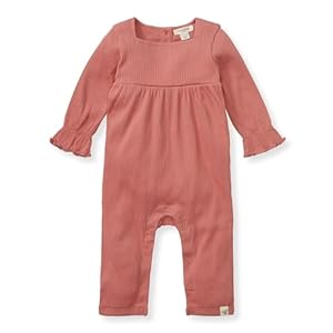 Burt’s Bees Baby Baby Girls Romper – 100% Organic Cotton, One-Piece Shortall Girl Outfit for Sizes Newborn to 24 Months