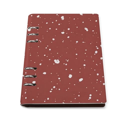 Carnet A5 rechargeable qui se pose à plat à 180° rouge à pois blancs