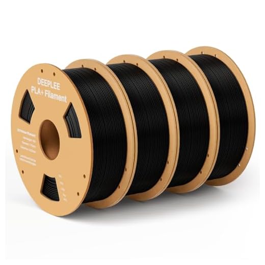 DEEPLEE PLA+ 1.75mm 3D Printer Filament, PLA Plus with Dimensional Accuracy +/- 0.02mm, Higher Strength and Toughness, Neatly Wound, No Clogging, Fits for Most FDM 3D Printers, 4KG Black