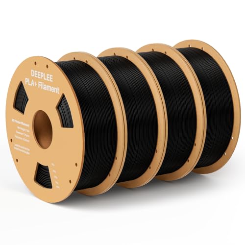 Image of PLA+ 1.75mm 3D Printer Filament, PLA Plus with Dimensional Accuracy + /- 0.02mm, Higher Strength and Toughness, Neatly Wound, No Clogging, Fits for Most FDM 3D Printers, 4KG Black