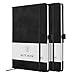 A5 Notebook, 2 Pack Notebook A5 200 Pages 100 GSM Journal Notebook Hardback Notepad with Bookmark, Pen Loop, and Elastic Closure (Black+Black)