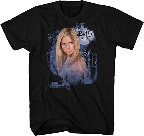 Buffy the Vampire Slayer Mens Shirt - Sarah Michelle Gellar Logo Graphic Tee (Black XX-Large)
